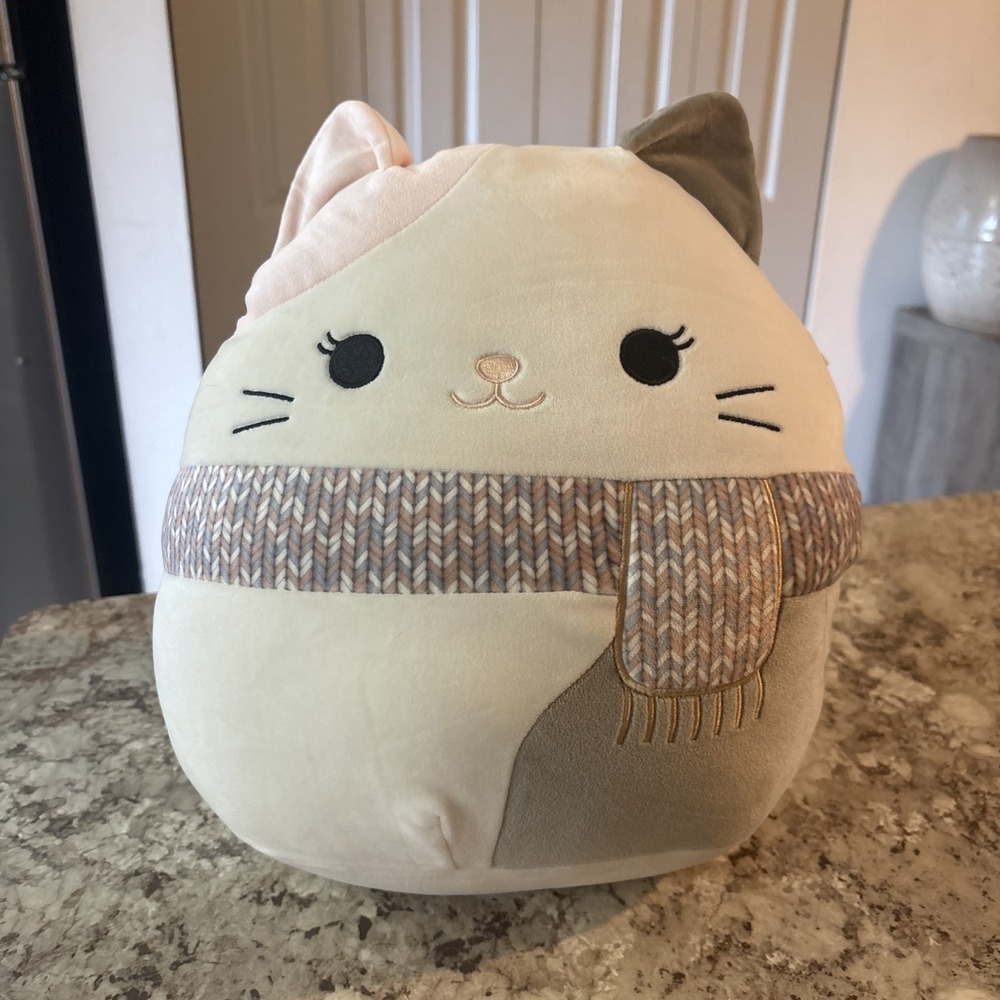 Squishmallow 12" Camette the Cat Holiday Edition Official Kellytoy HTF‎ VGUC